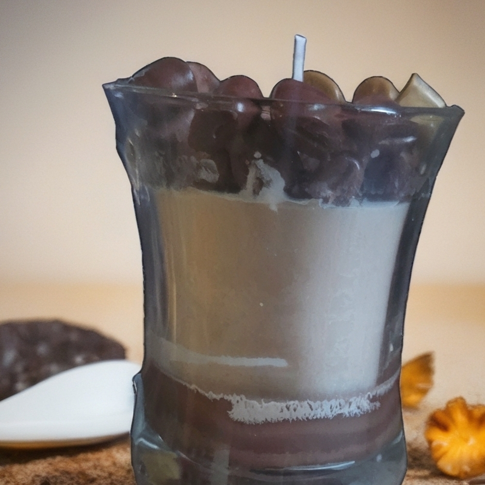 Layered Brown and Cream Candle